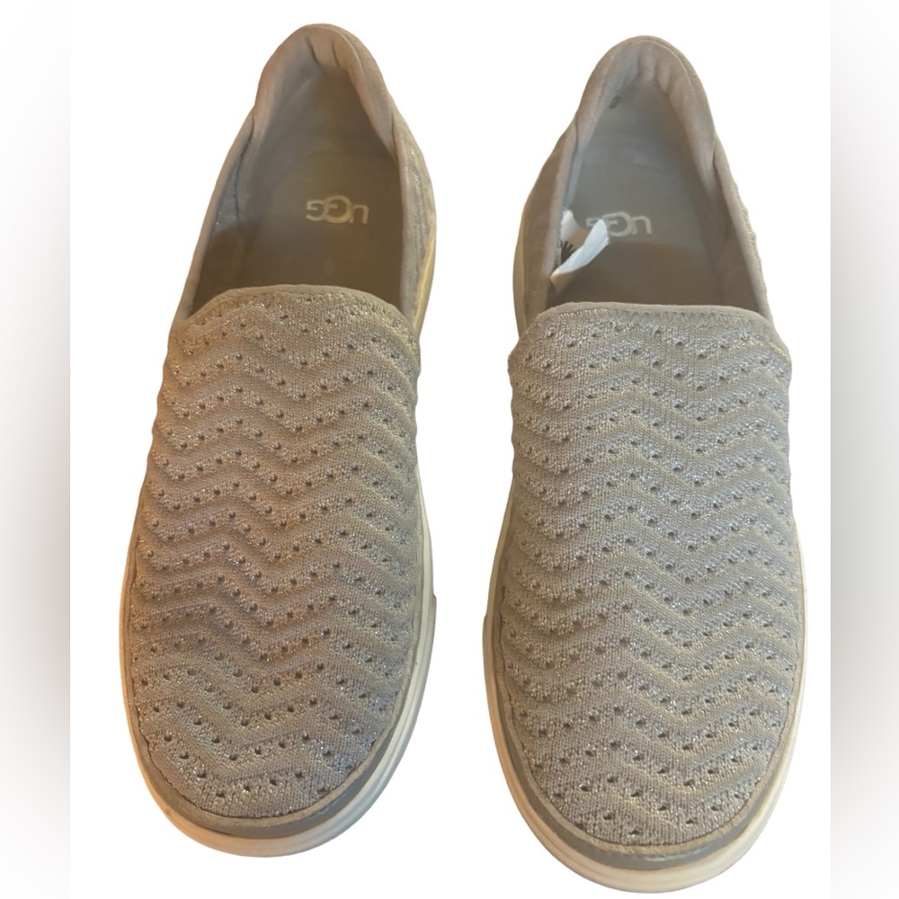 Ugg gray & silver slip on sneakers.